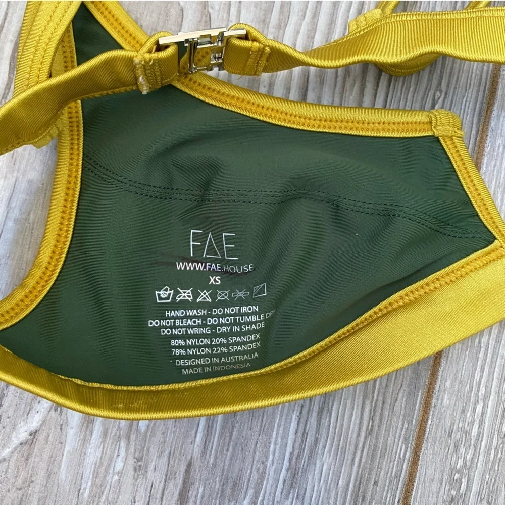 NWOT FAE gypsy bikini top color lock gold green 14004_5